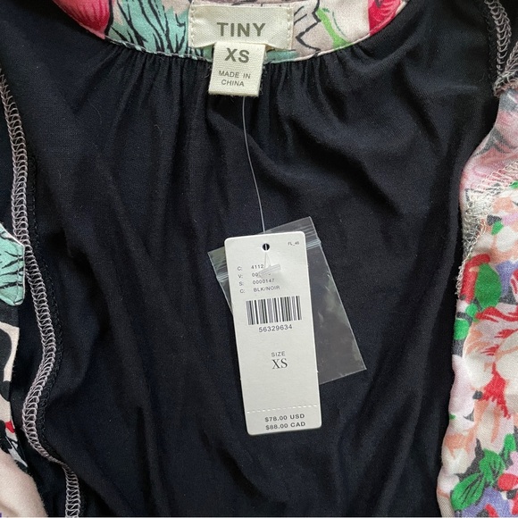 Anthropologie Tiny Tank Sleeveless Blouse Button Front Floral Multicolor pink XS - Picture 9 of 10